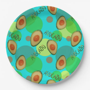 Fresh and fun avocado pattern paper plate