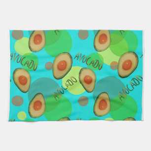 Fresh and fun avocado pattern tea towel