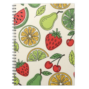 Fresh and Fun Fruit Pattern Notebook