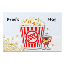 Fresh and Hot Popcorn Business Sign