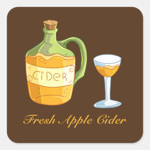 Fresh apple cider add text square sticker