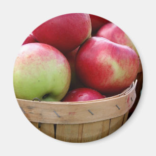 Fresh Apples in Basket at Farmers Market Magnet