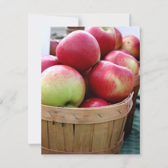 Fresh Apples in Basket Dinner Party Response Card (Front)