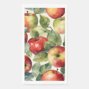 Fresh apples watercolor design napkin