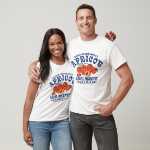 Fresh Apricot Fruit Artwork-Colourful Summer Fruit T-Shirt