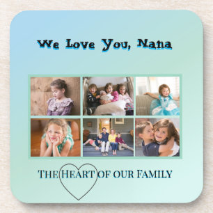 Fresh Aqua 6-Photo Nana Keepsake Coaster