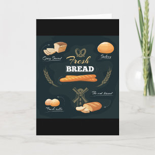 Fresh Artisan Bread Bakery Loaf Rolls Baguette  Card