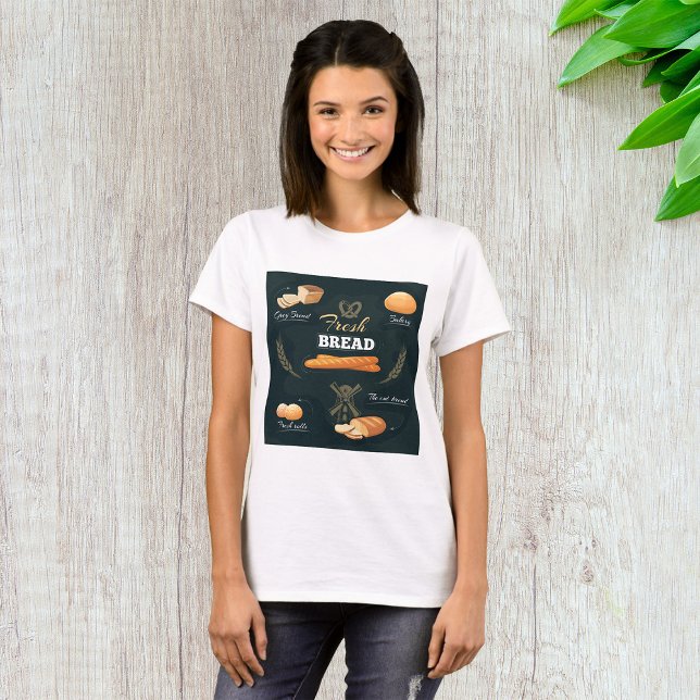 Fresh Artisan Bread Bakery Loaf Rolls Baguette  T-Shirt (Creator Uploaded)