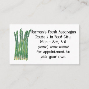 Fresh Asparagus Business Cards