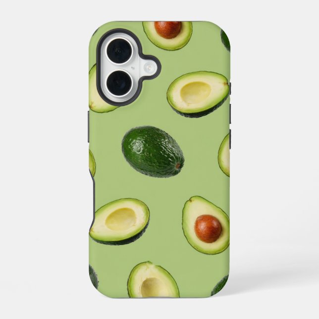 Fresh Avocado Pattern  iPhone 16 Case (Back)