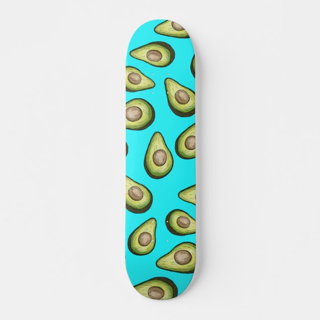 Fresh Avocado Pattern Skateboard (Front)