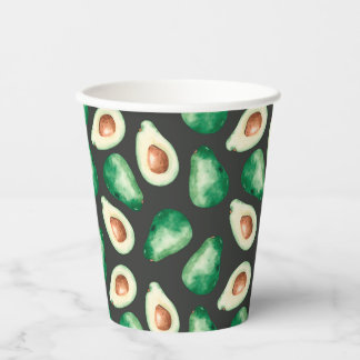 Fresh Avocado Watecolor Paper Cups