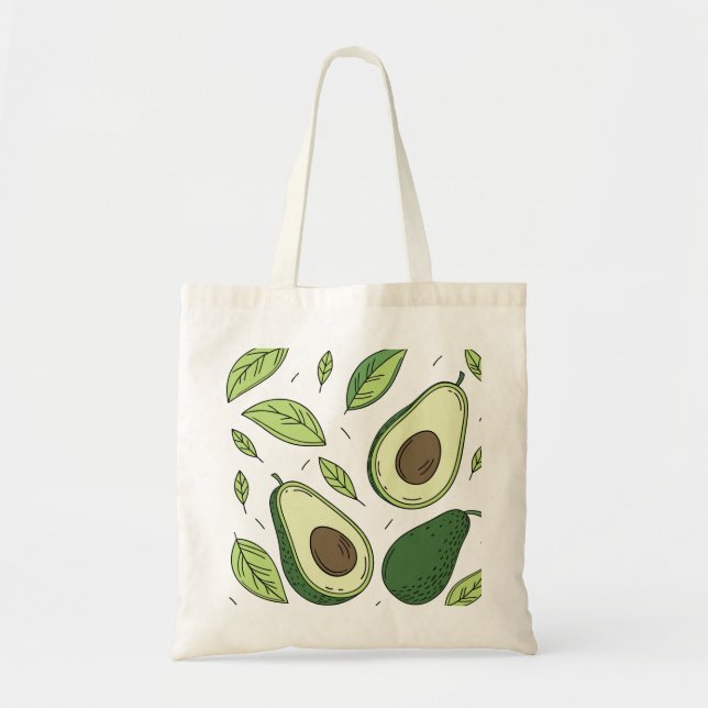 Fresh Avocado with Green Leaves – Tote Bag  (Front)