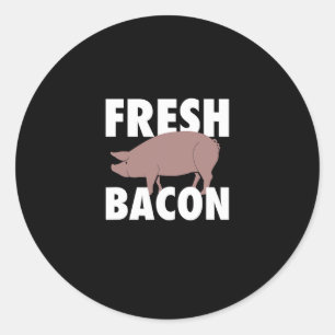 Fresh Bacon Pork Lover Barbecue Pig Classic Round Sticker