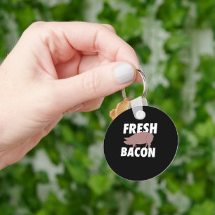 Fresh Bacon Pork Lover Barbecue Pig Key Ring