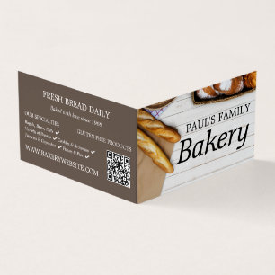 Fresh Baguette Collection, Bakers, Bakery Detailed Business Card