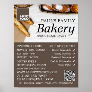 Fresh Baguette Collection, Bakers, Bakery Store Poster