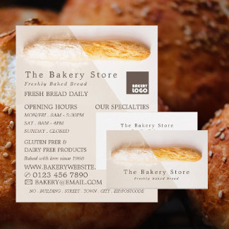 Fresh Baguette, Trendy Bakery Business Card