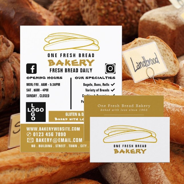 Fresh Baguettes, Bakers, Bakery Store Advert Flyer (Creator Uploaded)