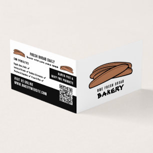 Fresh Baguettes, Bakers, Bakery Store Detailed Business Card