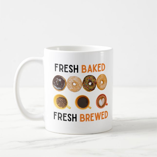Fresh Baked Fresh Brewed Doughnuts and Coffee Mug (Left)