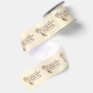 Fresh Baked Happiness Brown And Beige Home Baker Satin Ribbon