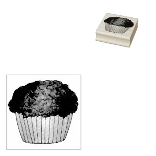 Fresh Baked Streusel Crumb Muffin Bake Sale Foodie Rubber Stamp
