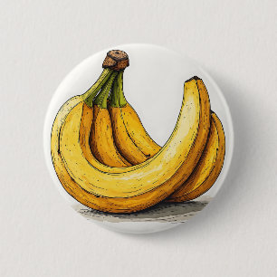 Fresh Banana Illustration 6 Cm Round Badge