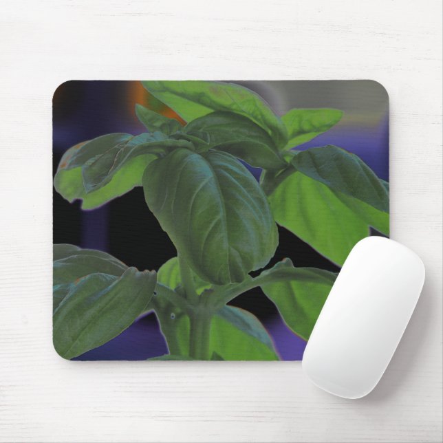 Fresh Basil Closeup Mouse Mat (With Mouse)