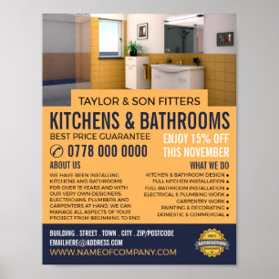 Fresh Bathroom Portrait, Kitchen & Bathroom Fitter Poster