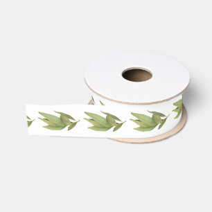 FRESH BAY LEAVES 1.5" Wide Grosgrain Ribbon