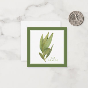 FRESH BAY LEAVES 2.5" Square Flat Card / Green