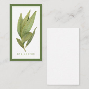 FRESH BAY LEAVES 3.5x2 Flat Card / Green