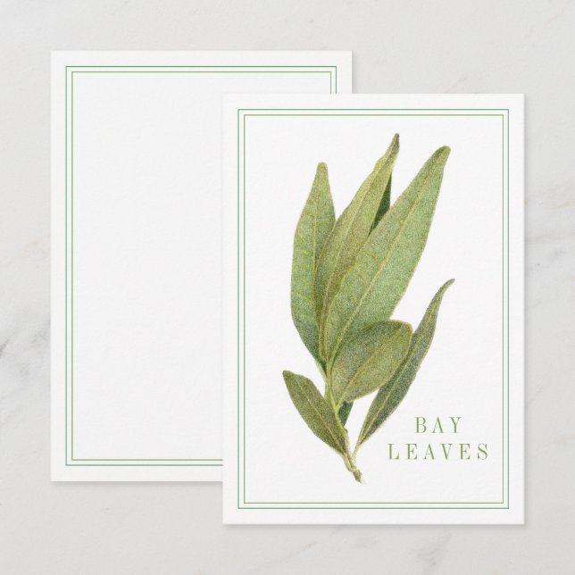 FRESH BAY LEAVES 3.5x5 Flat Card (Front/Back)
