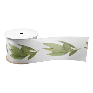 FRESH BAY LEAVES 3" Wide Satin Ribbon