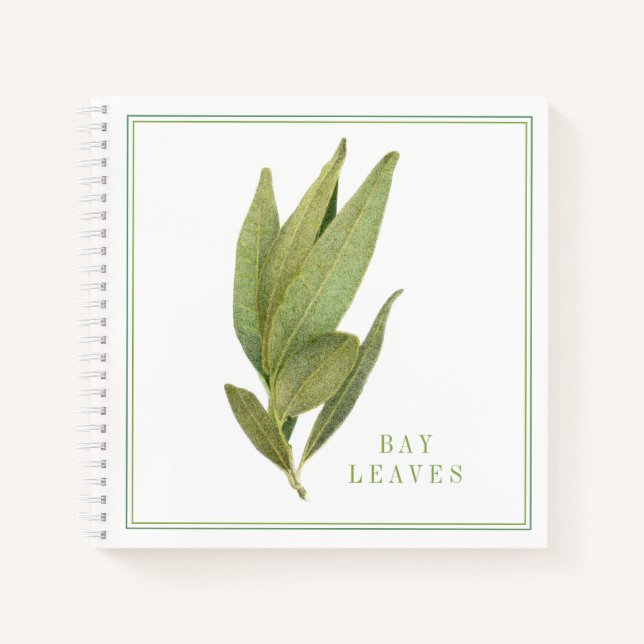 FRESH BAY LEAVES 8.5x8.5 Spiral Notebook (Front)