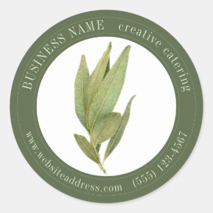 FRESH BAY LEAVES Biz ID Large Round Stickers II