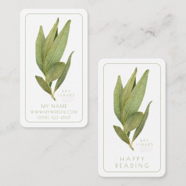 FRESH BAY LEAVES Business Bookmarks - 3.5x2 Card  (Front/Back)