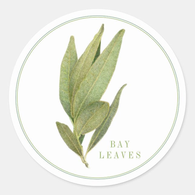 FRESH BAY LEAVES Large Round Stickers (Front)