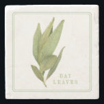 FRESH BAY LEAVES Marble Stone Coaster ( text)<br><div class="desc">Rest your favourite hot or cold beverages on this FRESH BAY LEAVES marble stone coaster. Easily change "BAY LEAVES" by choosing "Personalise this template", and typing what you'd rather have it say. Change the font, font size and/or colour with Edit Design, then Edit Text. * Bay Leaves are a beautiful...</div>