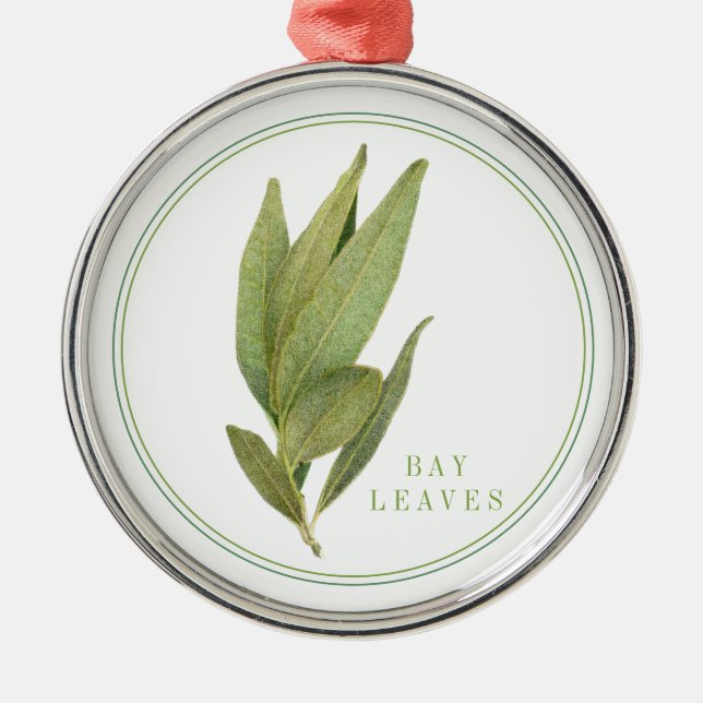 FRESH BAY LEAVES Premium Round Ornament (Front)