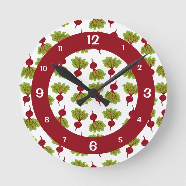 Fresh Beet Collection Round Clock (Front)