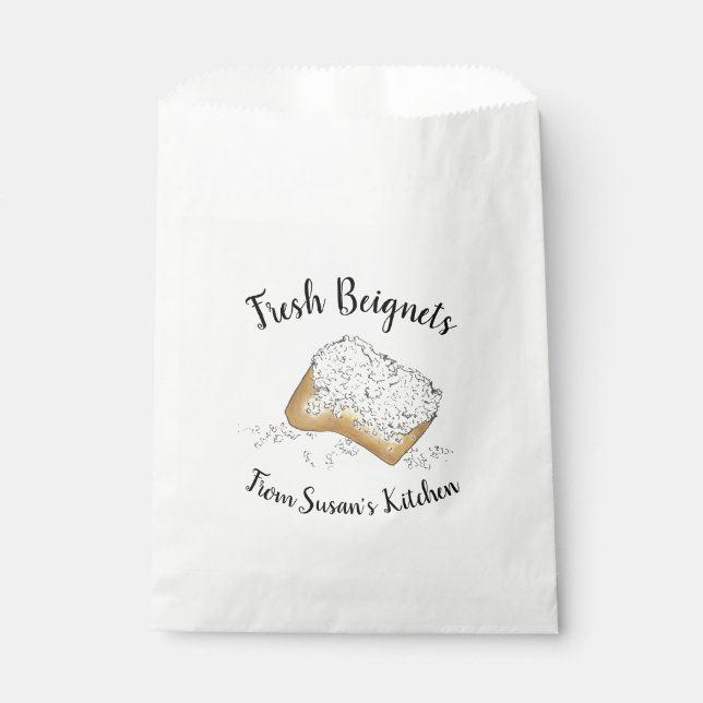 Fresh Beignets Sugary New Orleans Beignet Pastry Favour Bags (Front)