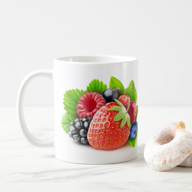 Fresh berries coffee mug (With Donut)