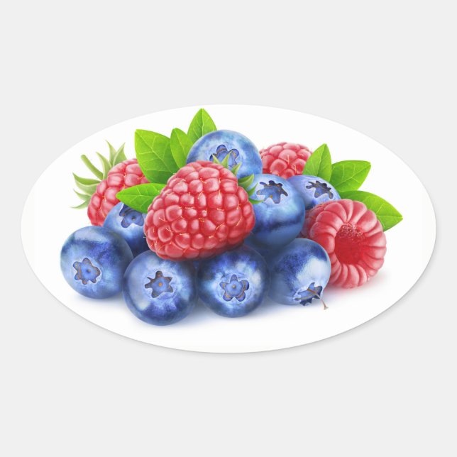 Fresh berries oval sticker (Front)