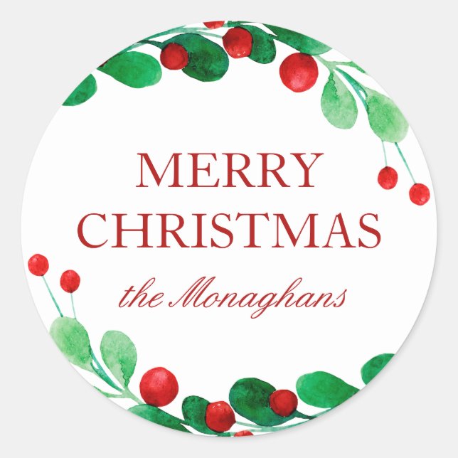 Fresh Berries Personalised Christmas Gift Stickers (Front)