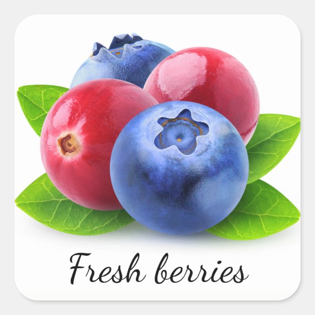 Fresh berries square sticker (Front)