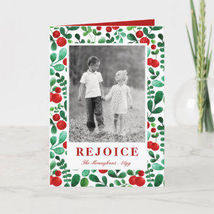 Fresh Berries Vertical Photo Holiday Card