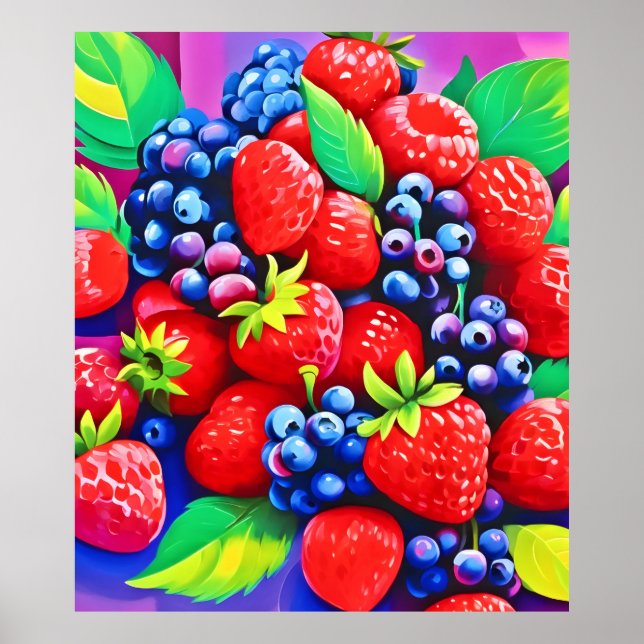 Fresh Berry Bounty Poster (Front)