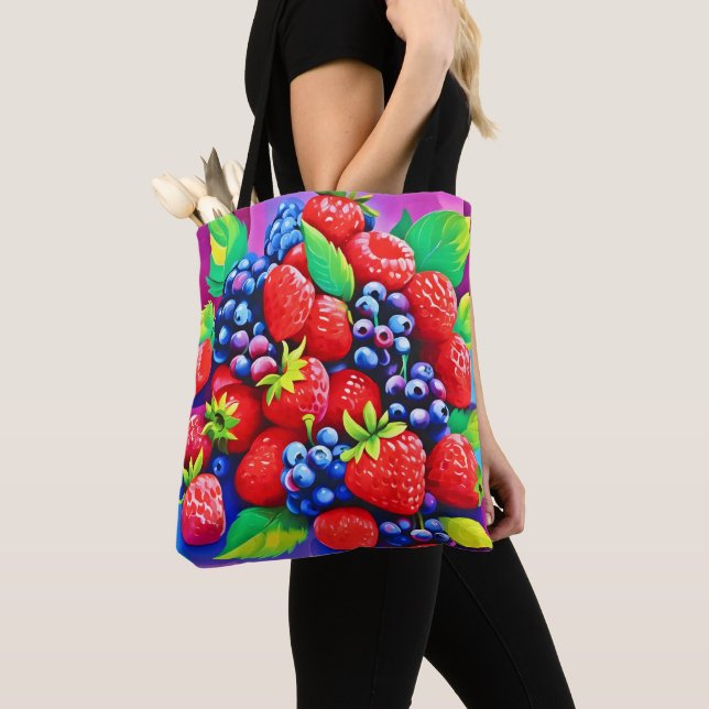 Fresh Berry Bounty Tote Bag (Close Up)